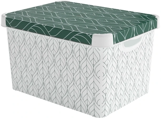 Curver Box with lid Deco Stockholm L 39.5x29.5x23.5cm Žalias Leaves (0804711Y89)