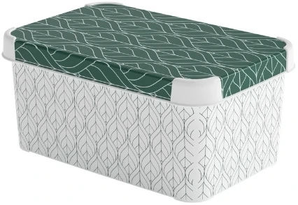 Curver Dėžutė su dangteliu Deco Stockholm S 29.5x19.5x13.5cm Žali lapai