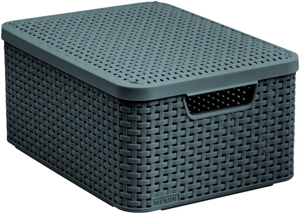 Curver Daiktadėžė su dangčiu Style, metalinė sidabrinė, 18l, M