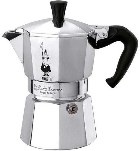Bialetti Moka Express Moka kavinukas Aliuminio, Juodas