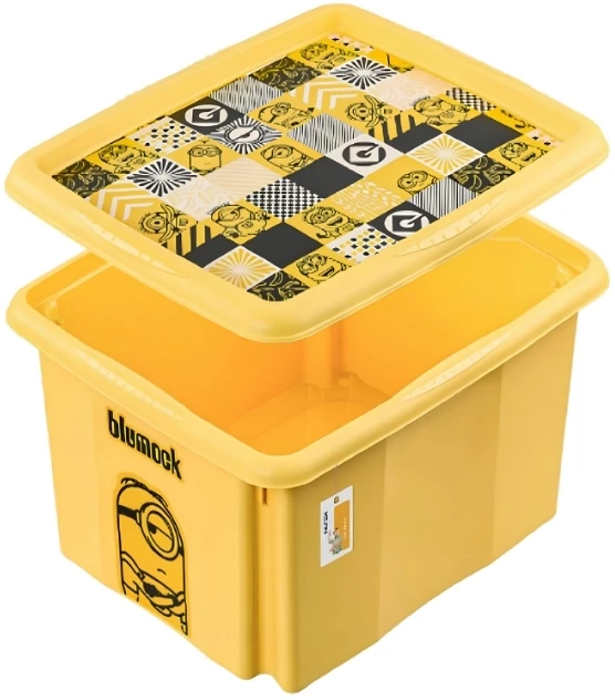 Lumarko Keeeper Box with lid 15L Karolina "Minions Mosaic" 38x29 5x20 5cm yellow