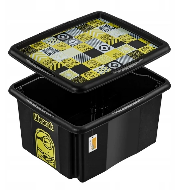 Lumarko Keeeper Box with lid 15L Karolina "Minions Mosaic" 38x29 5x20 5cm juodas