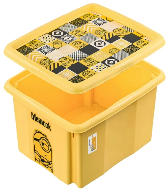 Lumarko Laikymo dėžė su dangčiu 15L Karolina „Minions Mosaic“ 38x29.5x20.5cm geltona