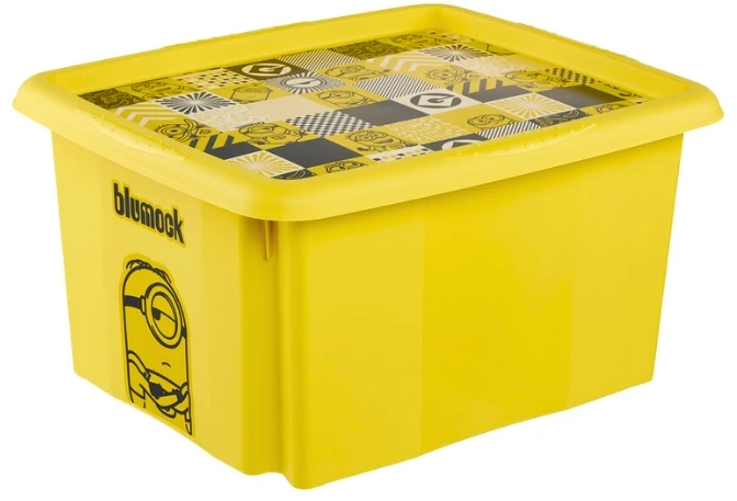 Paw Sc Laikymo dėžė su dangčiu 24L Karolina „Minions Mosaic“ 42.5x35.5x22.5cm geltona