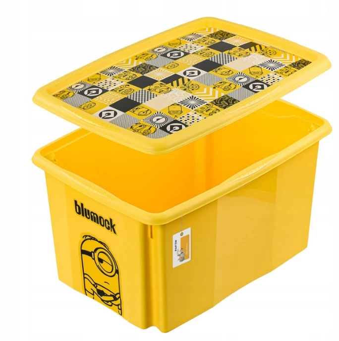Starpak Laikymo dėžė su dangčiu 45L Karolina „Minions Mosaic“ 55.5x40x30cm geltona