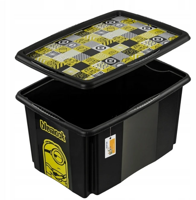 Starpak Laikymo dėžė su dangčiu 45L Karolina „Minions Mosaic“ 55.5x40x30cm juodas