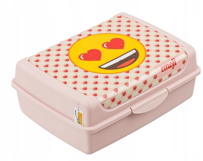 Mpl Power Keeeper maisto laikymo indelis „deco-click-box midi“, 1 l, Carla, „Emoji Hearts“, 17 x 13 x 7 cm, rožinis