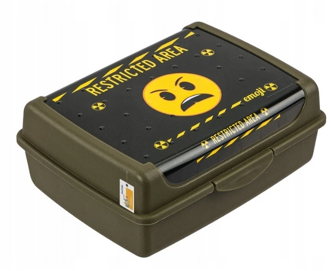 Mpl Power Keeeper maisto laikymo indelis „deco-click-box midi“, 1 l, Carla „Emoji Danger“, 17 x 13 x 7 cm, alyvuogių spalvos