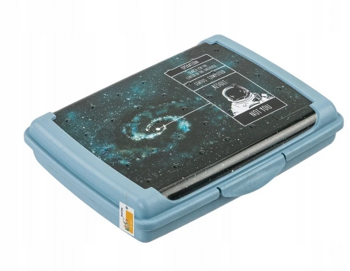 Mpl Power Keeeper maisto laikymo indelis su dekoratyvine spragtelėjimo formos dėžute, mini, 0,5 l, Carla „Cosmos“ 17 x 13 x 3,5 cm, mėlynas
