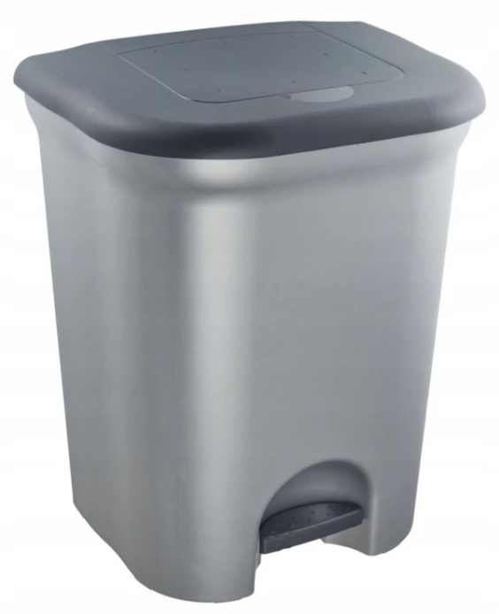 Comfort Keeeper šiukšliadėžė atliekų rūšiavimui su pedalu, 2x11 l, Torge, 37,5x29,5x46 cm, šviesus sidabras