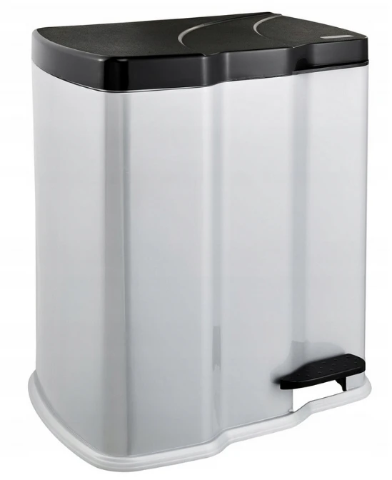 Šiukšliadėžė KEEEPER Gunnar, su pedalu, 7 L + 15 L, pilka sp.