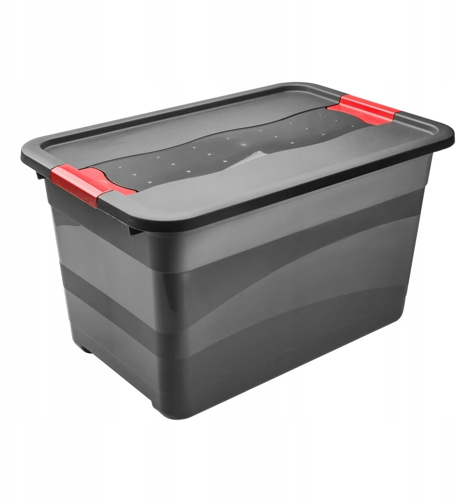 keeeper Aufbewahrungsbox"Box Solido" 52 Liter graphite/raudona mit Deckel Deckel