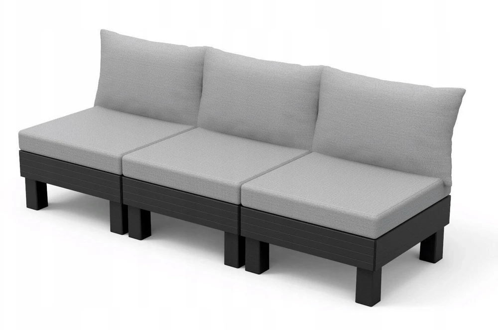 Keter Trivietė sodo sofa „Elements“ pilka šviesiai pilka