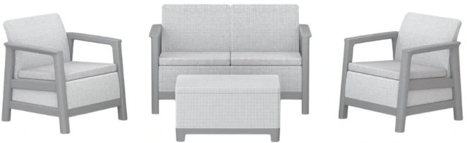 Keter Sodo baldų komplektas Scandi Linea 2 Seater Set light pilkas/dark steel pilkas
