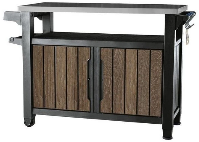 Keter Grilio stalas Deco Unity XL 207L riešutmedžio spalvos