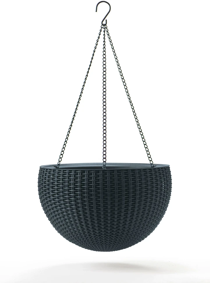 Ketter Hanging Sphere Planter apvalus pakabinamas vazonas, antracito spalvos