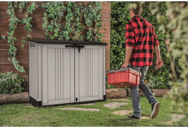 Sodo daiktų laikymo dėžė Keter Store It Out 132 x 72 x 113,5 cm, Pilka