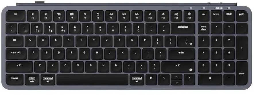 Keychron B2 Pro Wireless (B2P-K1) – US išdėstymas – Ultra Low Profile Scissor – Kosminė pilka (Pilka) Membraninė Belaidė Klaviatūra