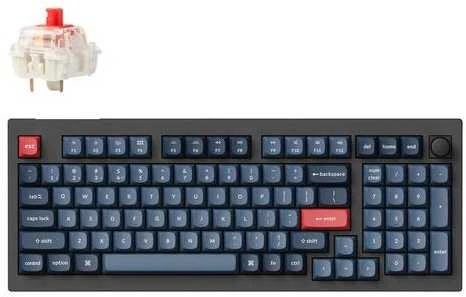 Keychron V5 Max QMK/VIA RGB Knob Raudona Switch Belaidė mechaninė klaviatūra (juodas)