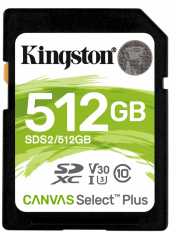Atminties kortelė KINGSTON 512GB SDXC Canvas Select Plus 100R C10 UHS-I U3 V30