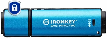 „Kingston IronKey Vault Privacy 50C“ 64 GB USB-C, 256 bitų, AES šifruotas