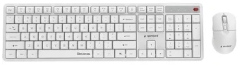 Klaviatūra Gembird KBS-WMS-01-W Silent key Pro Business wireless desktop set, baltas, US išdėstymas