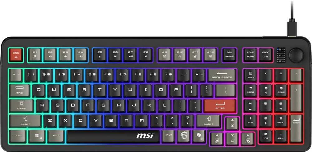 MSI FORGE GK110 US | Klaviatūra žaidimams | su laidu | US | Membrane | Juodas