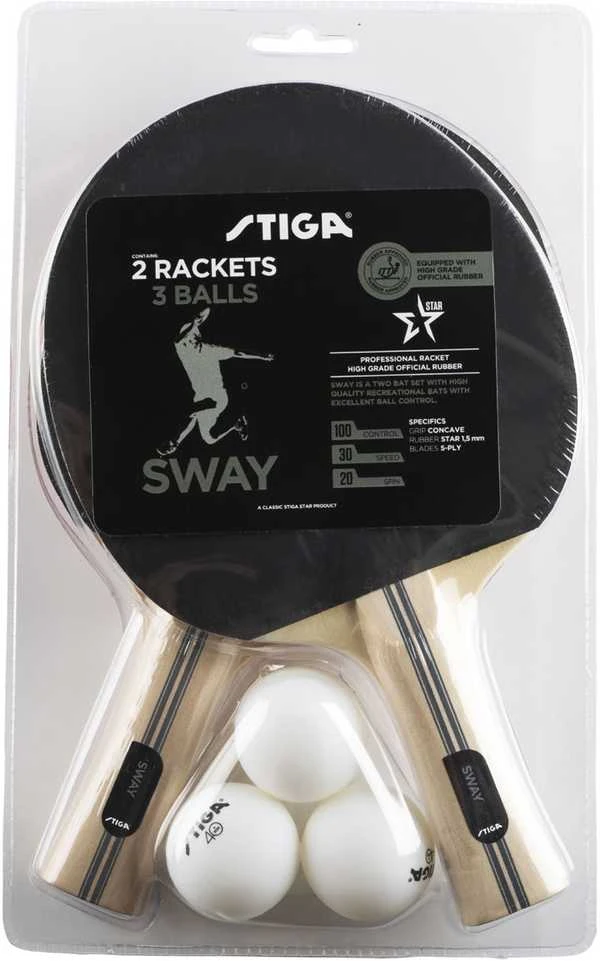 Stiga Sway stalo teniso raketė 2 raketės 3 kamuoliai