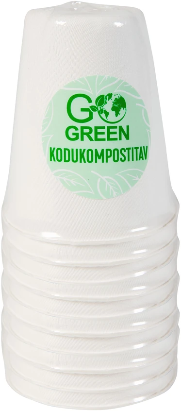 Gogreen Kompostējamās cukurniedru glāzes 250ml 10 gab./ 0 09kg