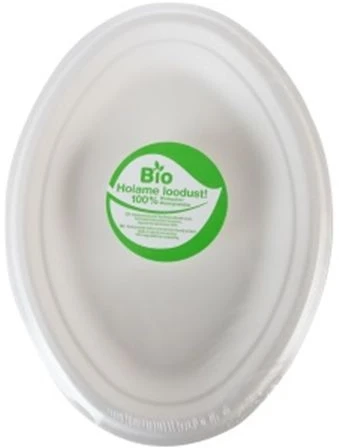 Gogreen Kompostuojamos cukranendrių lėkštės Go Žalias ovalus 10 vnt. / 0,17 kg