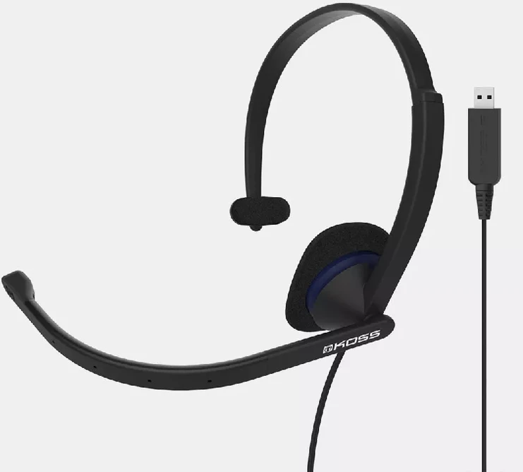 Koss | Ausinės | CS195 USB | su laidu | Ant ausų uždedamos | Mikrofonas | Juodas