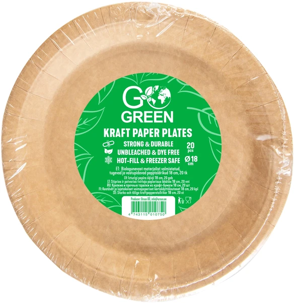 Black & Decker Gogreen Kraftpapīra šķīvji Go Žalias Ø18cm 20 gab./ 0 14kg