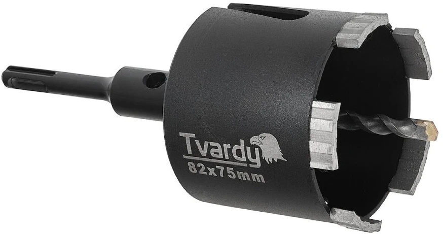 Grąžtas Tvardy Deimantinis vainikinis pjūklas d-82mm su SDS+ adapteriu M16 betonui