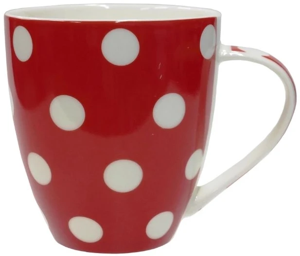 Lumarko Asi Collection puodelis „Taškeliai“ 513 ml, raudonas su baltais taškeliais