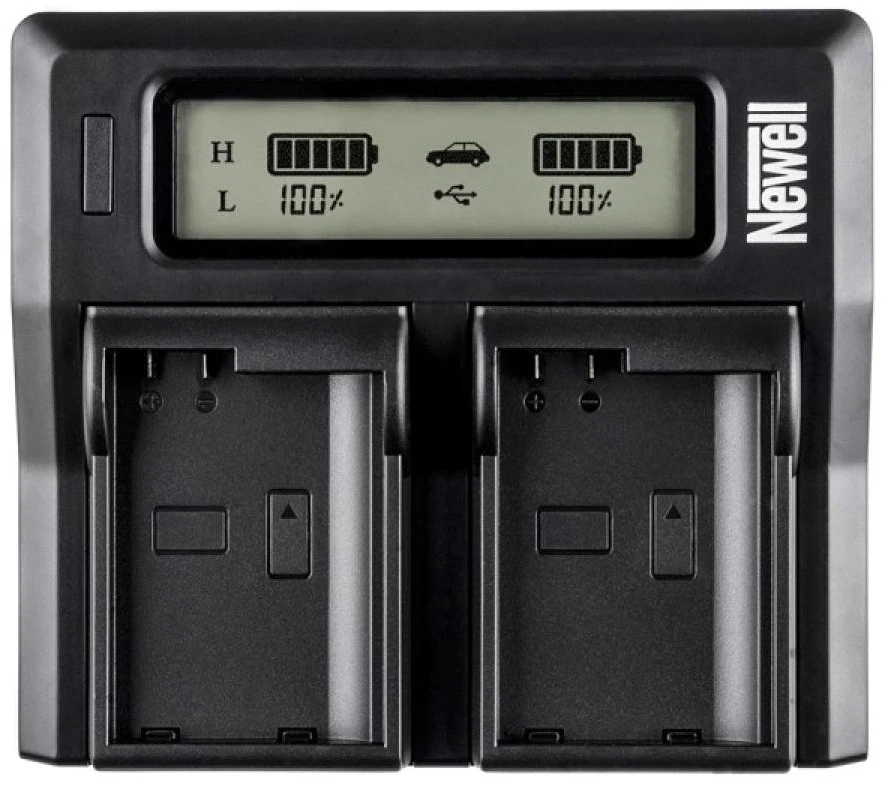 Akumuliatorių Įkroviklis - Newell DC-LCD Dviejų Kanalų Įkroviklis NP-F/NP-FM Akumuliatoriams