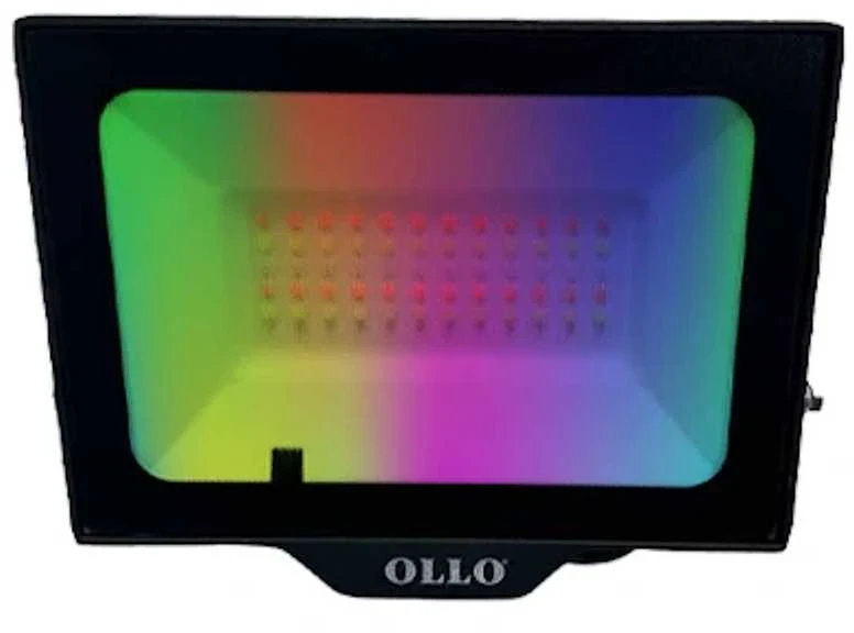 OLLO LED RGB Prožektors 50W Multi Krāsas 4750lm IP65 SMD2835 CRI>80 PF>0.9 EEI:F