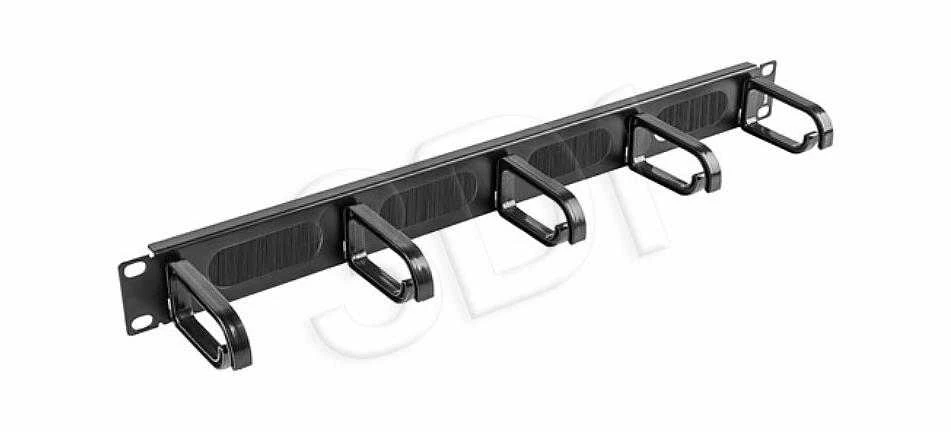 LANBERG 19 colių kabelių valdymas AK-1203-B šepečių skydelis 5 žiedų tipas B 1U juodas