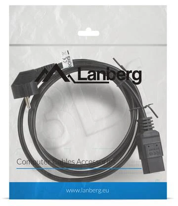 LANBERG CA-C19C-10CC-0018-BK serverių maitinimo kabelis CEE 7/7->C19 16A 1.8m