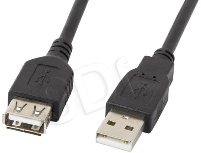 LANBERG CA-USBE-10CC-0050-BK extension cable USB 2.0 AM-AF 5m juodas