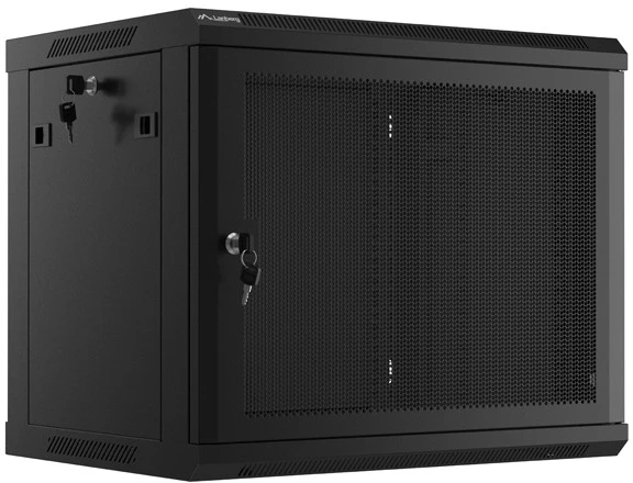 Lanberg pakabinama spintelė 19" 9U 600X450 juoda perforuotos durys