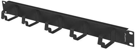 Lanberg Cable Organizer 19" 1U su 5 metaliniais B tipo laikikliais juoda