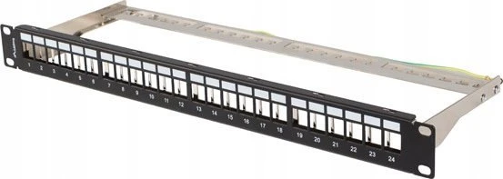 Lanberg Patch Panel tuščias 24 prievadai 1U 19" FTP Keystone juoda moduliams