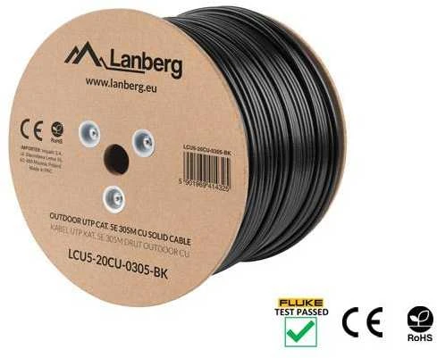 LANBERG LCU5-21CU-0305-BK UTP vijos kabelis CU OUTDOOR kat. 5e 305m Judas
