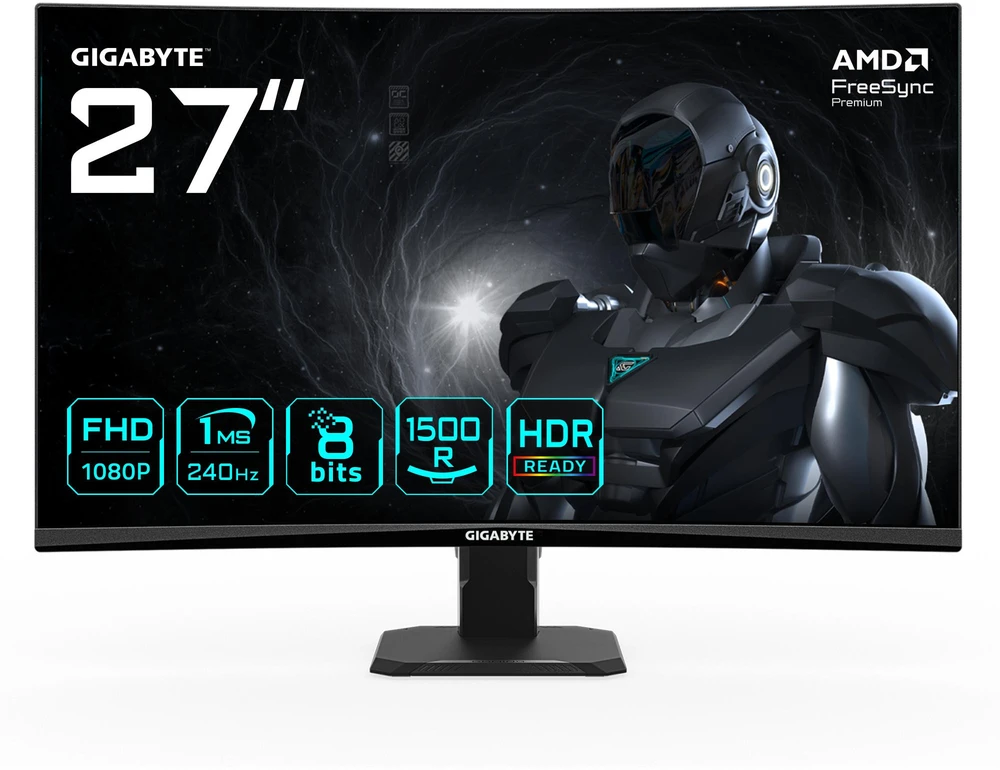 LCD Monitorius GIGABYTE 27 " 1920 x 1080 pikselių Full HD Native aspect ratio 16:10 LED Curved GS27FC2EK