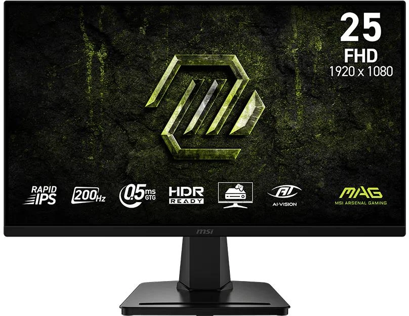 Monitorius MSI MAG 256F E20 / 24,5″ (62,2 cm) / 1920 X 1080 / 200 Hz / 0,5 ms