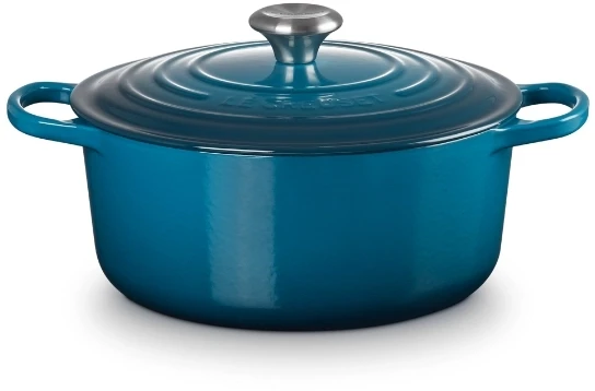 Le Creuset Ketaus puodas apvalus Ø26cm | 5,3L mėlynas