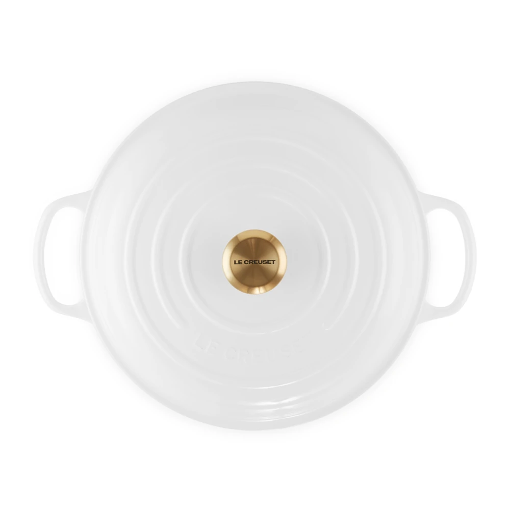 Ketaus puodas Le Creuset Gourmet su dangčiu, negilus, 3,5 l, 30 cm, baltas