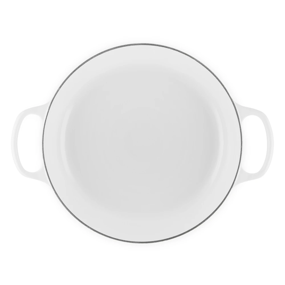 Ketaus puodas Le Creuset Gourmet su dangčiu, negilus, 3,5 l, 30 cm, baltas