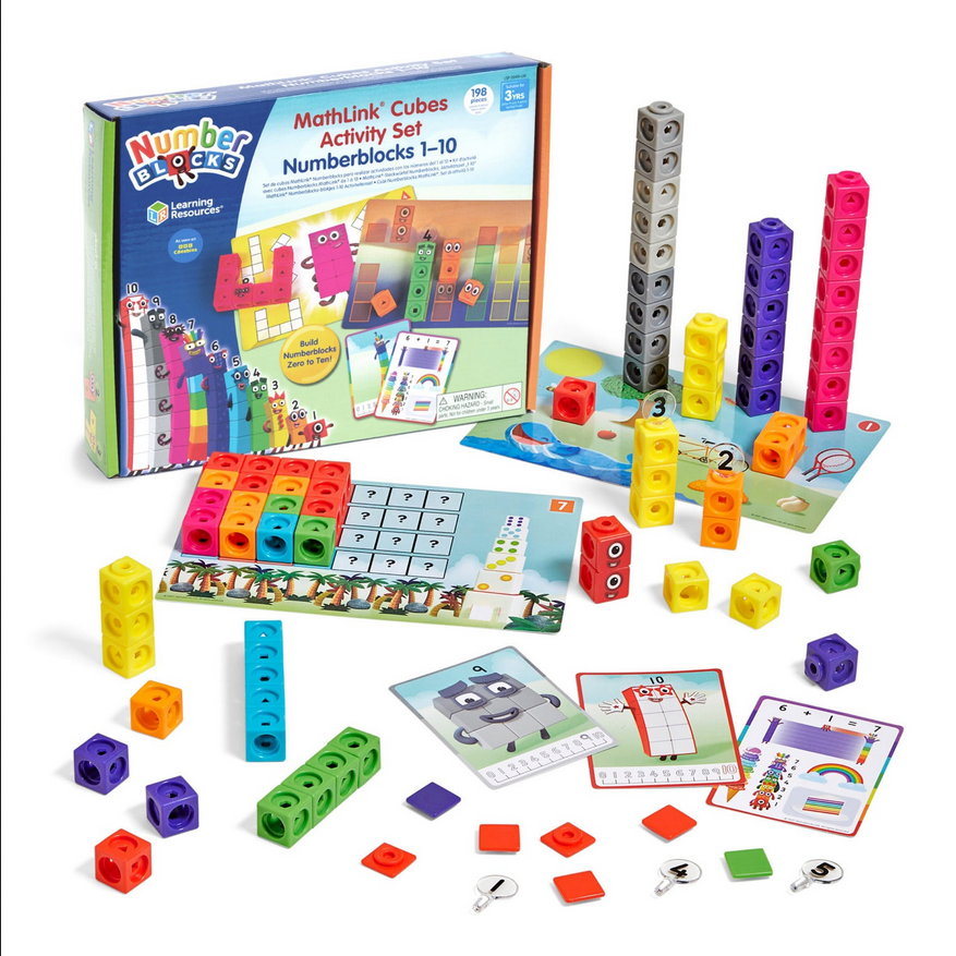 Learning Resources Mokymosi ištekliai – „MathLink“ kubų skaičių blokų 1–10 užduočių rinkinys (LSP0949-SCA)