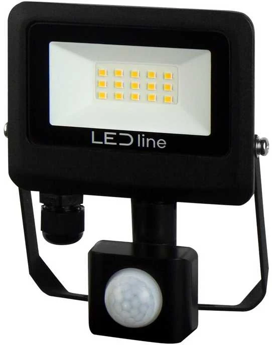 Lauko šviestuvas su judesio davikliu LED 10W neutraliai balta 230Vac, 1000lm, IP65, juodas, PHOTON, LED LINE
